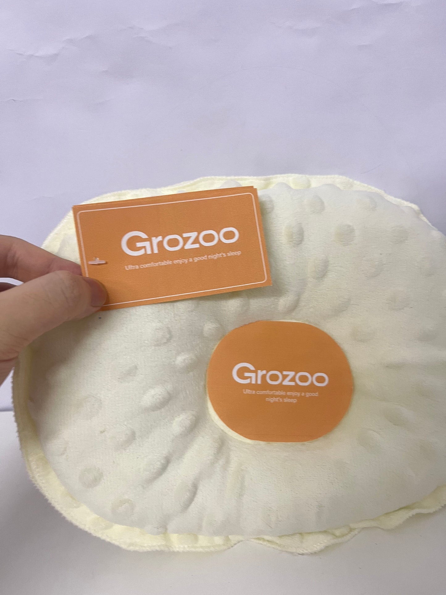 [Grozoo Pillows]——Baby Shaping Pillow - Soothing Minky Dot Anti-Flat Head Pillow