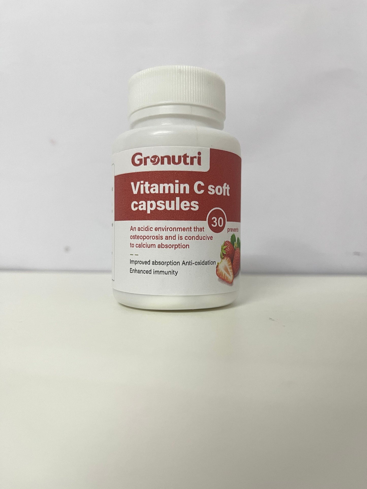 [Gronutri Vitamins]——Vitamin C Soft Capsules - Sweet Strawberry Flavor, High-Efficiency Antioxidant