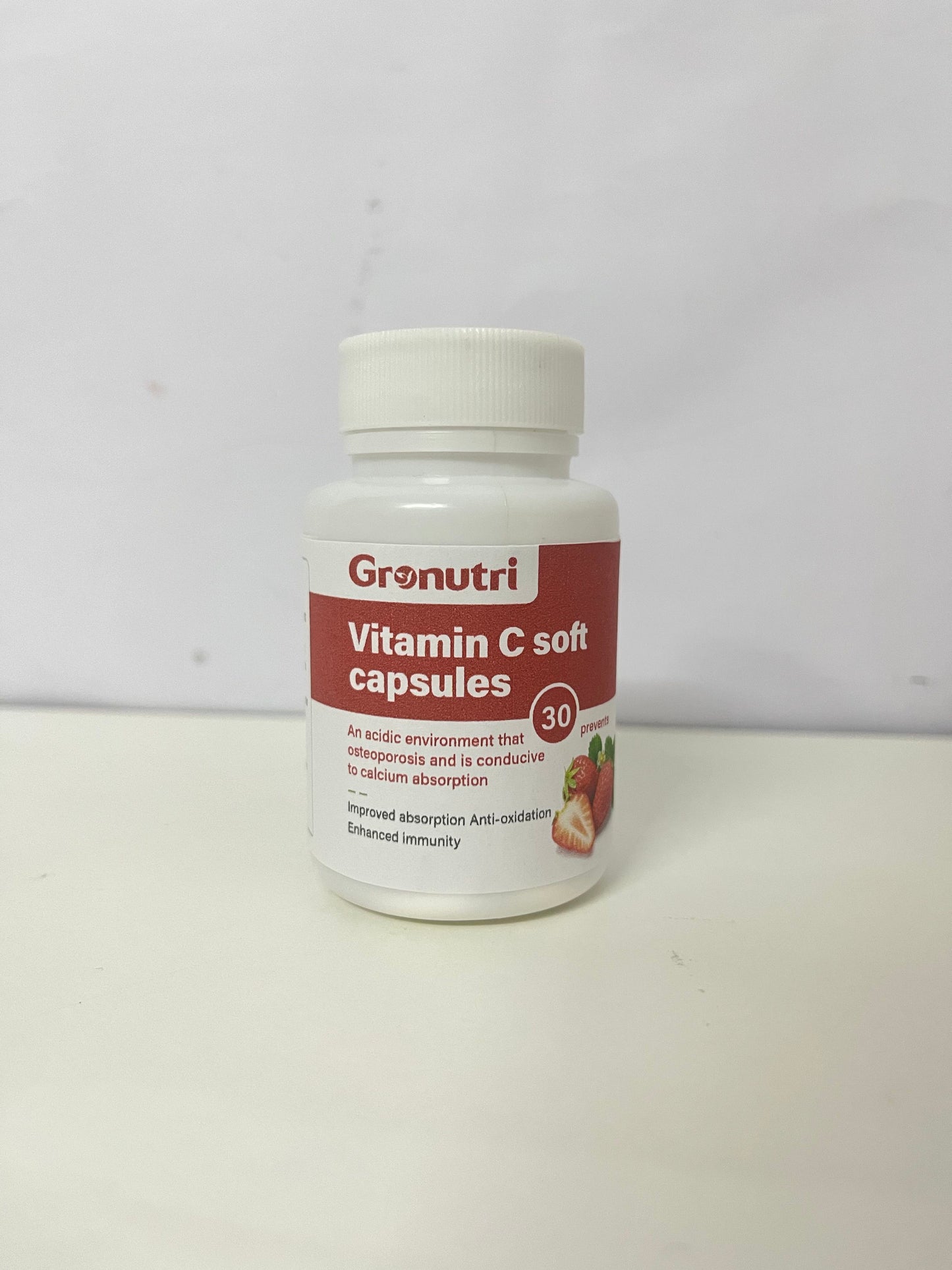 [Gronutri Vitamins]——Vitamin C Soft Capsules - Sweet Strawberry Flavor, High-Efficiency Antioxidant