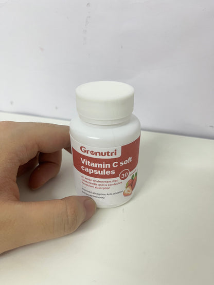[Gronutri Vitamins]——Vitamin C Soft Capsules - Sweet Strawberry Flavor, High-Efficiency Antioxidant