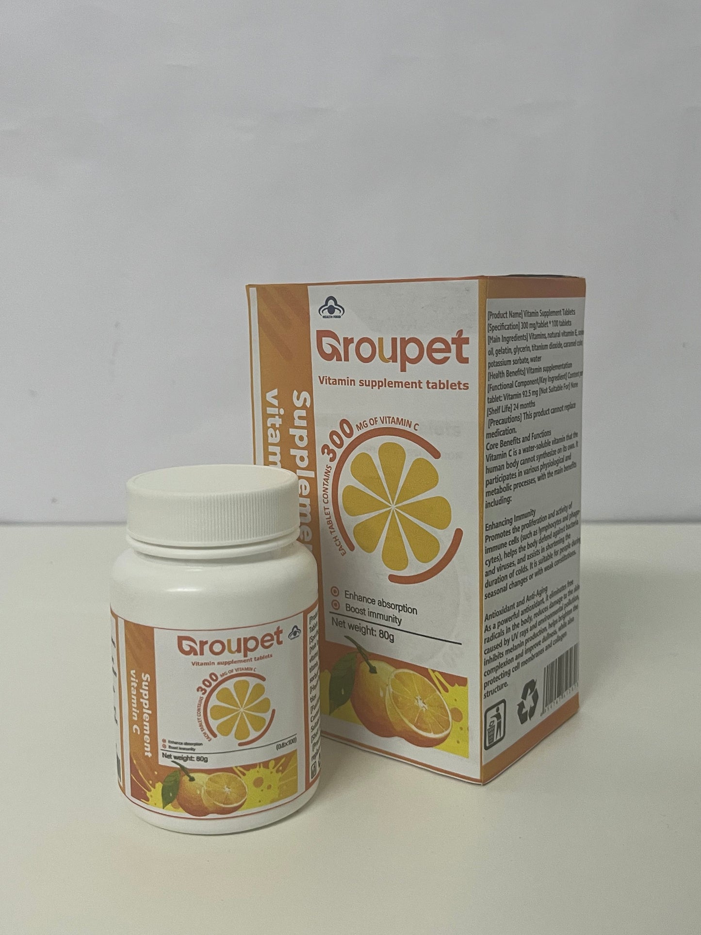 【Groupet Vitamin C Supplement Tablets】—— Daily Immune Support & Antioxidant Protection