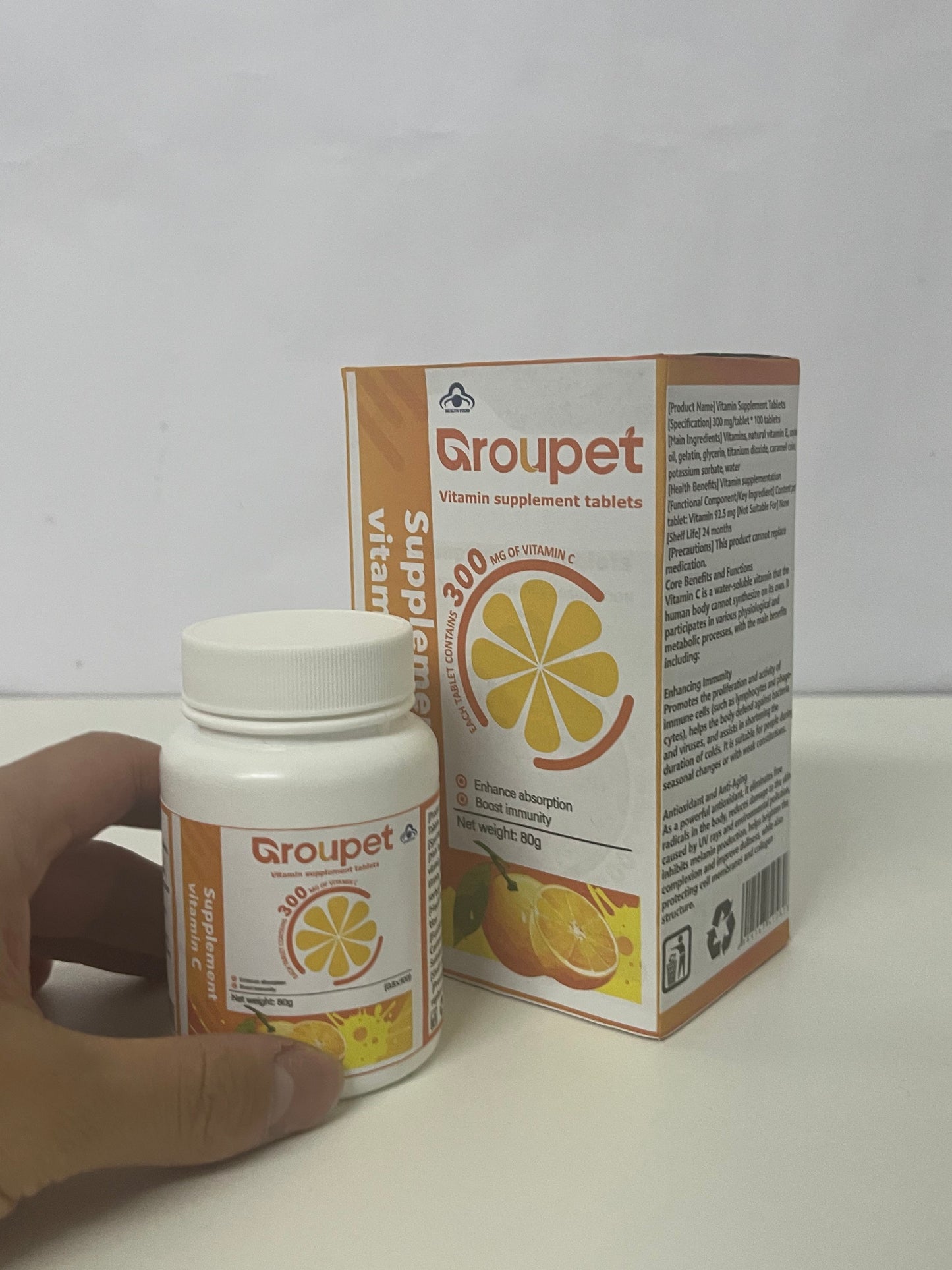 【Groupet Vitamin C Supplement Tablets】—— Daily Immune Support & Antioxidant Protection