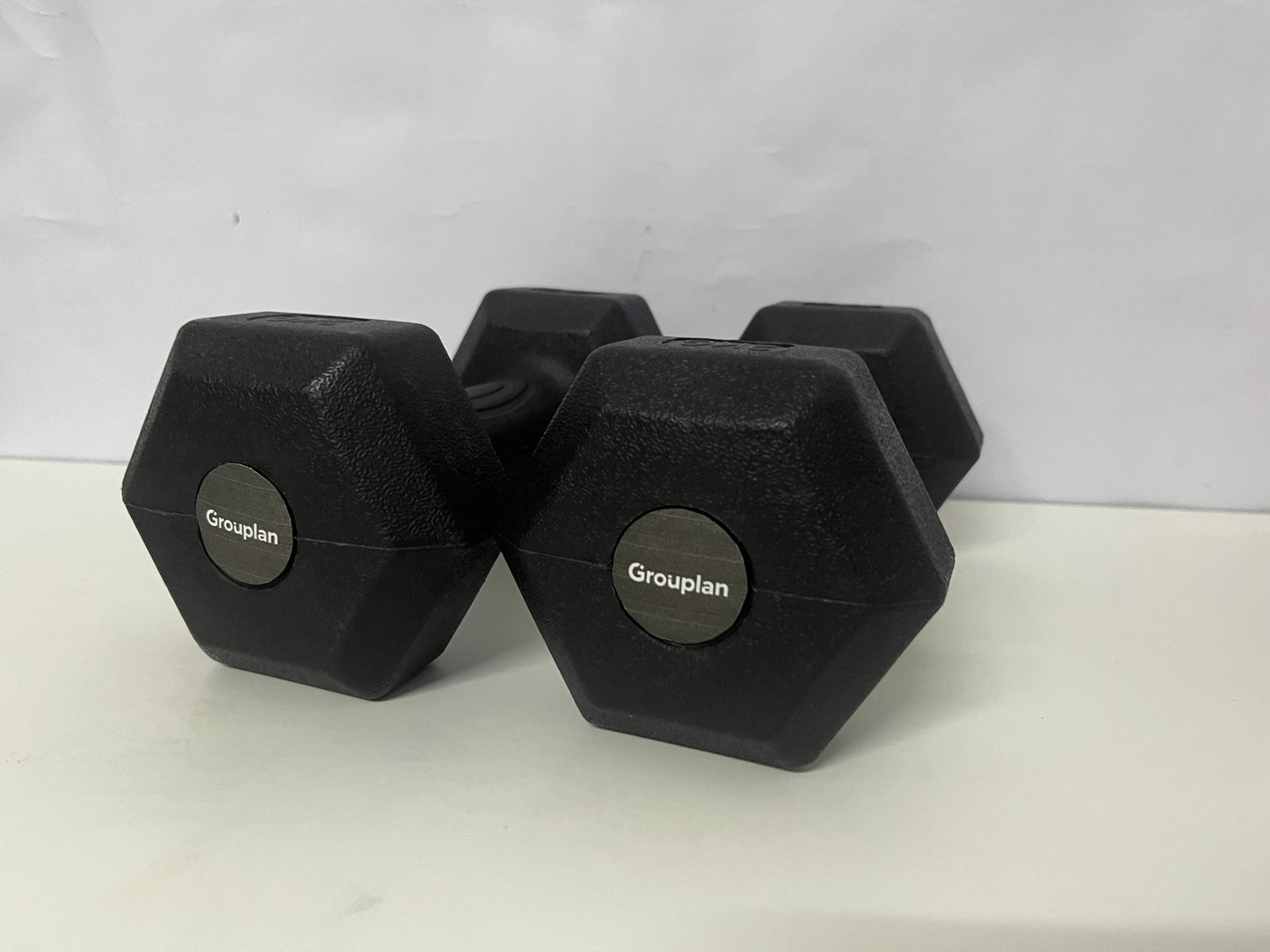 [Grouplan Body-building apparatus]——Grouplan Hexagonal Rubber-Coated Dumbbells - Home Fitness Equipment