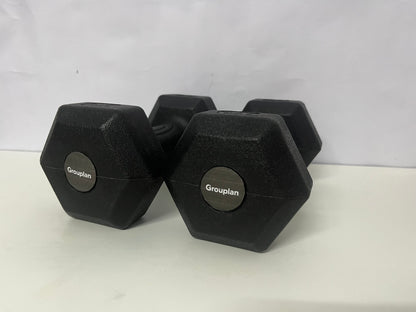 [Grouplan Body-building apparatus]——Grouplan Hexagonal Rubber-Coated Dumbbells - Home Fitness Equipment