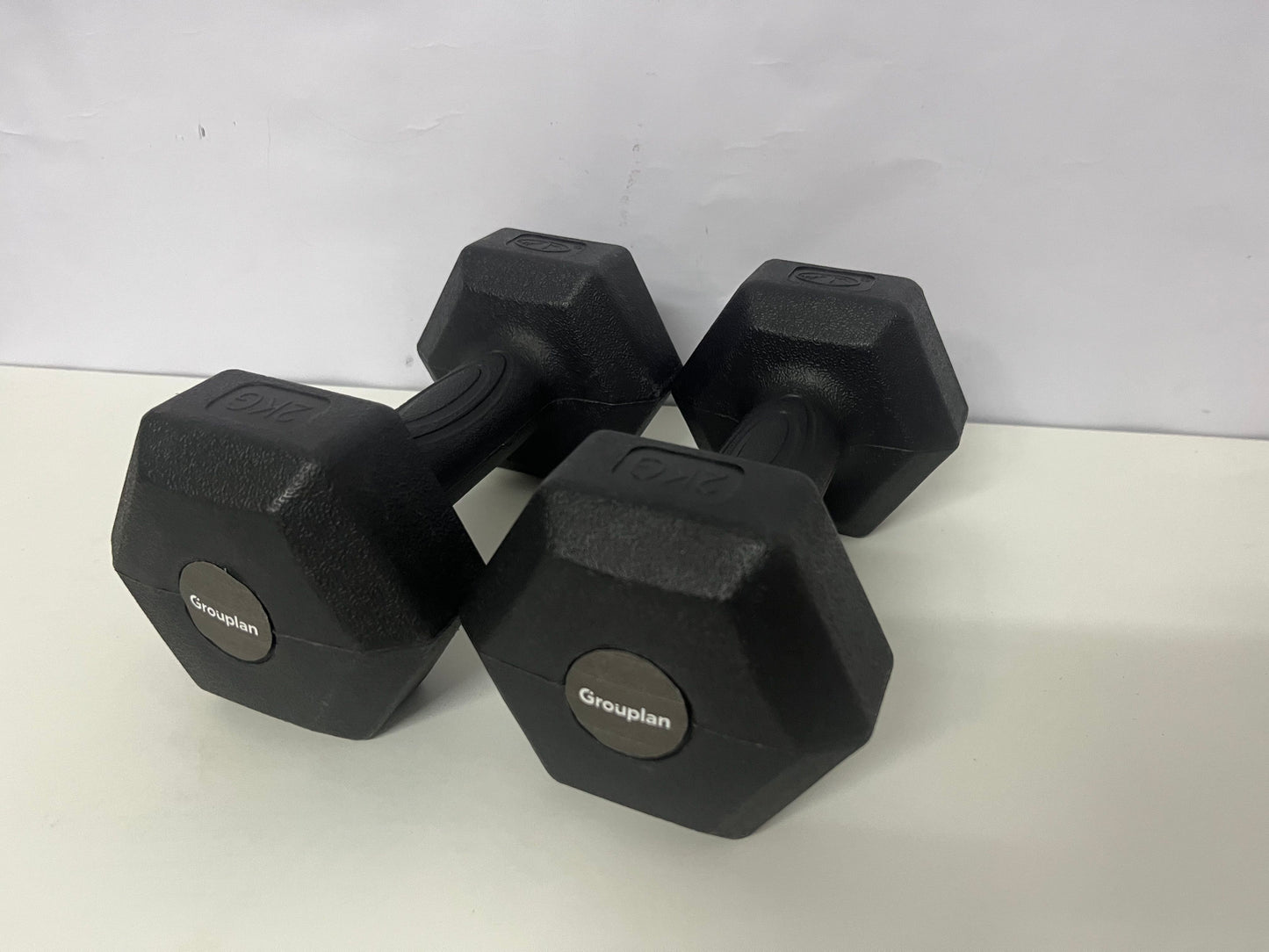 [Grouplan Body-building apparatus]——Grouplan Hexagonal Rubber-Coated Dumbbells - Home Fitness Equipment