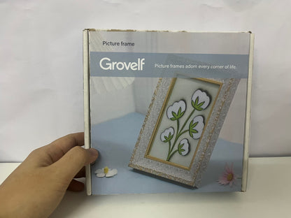 【Grovelf Ornate Cotton Flower Picture Frame】—— Elegant Decor for Cherished Memories