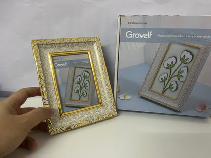 【Grovelf Ornate Cotton Flower Picture Frame】—— Elegant Decor for Cherished Memories