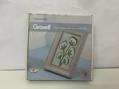 【Grovelf Ornate Cotton Flower Picture Frame】—— Elegant Decor for Cherished Memories