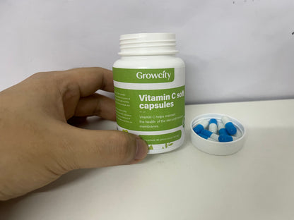 Growcity Vitamin C Soft Capsules 30-Count (150mg Each) Natural Nourishment A Daily Nutritional Supplement for Skin & Mucous Membrane Health