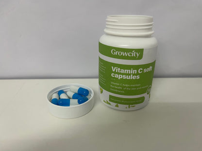 Growcity Vitamin C Soft Capsules 30-Count (150mg Each) Natural Nourishment A Daily Nutritional Supplement for Skin & Mucous Membrane Health