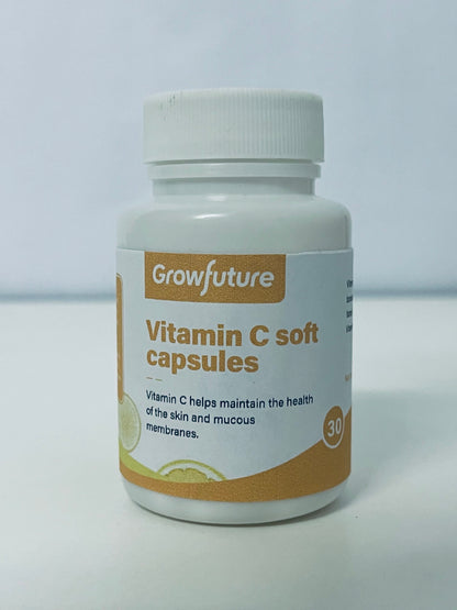 Growfuture Vitamin C Soft Capsules (30-Count): Formulated to Support Skin and Mucous Membrane Health