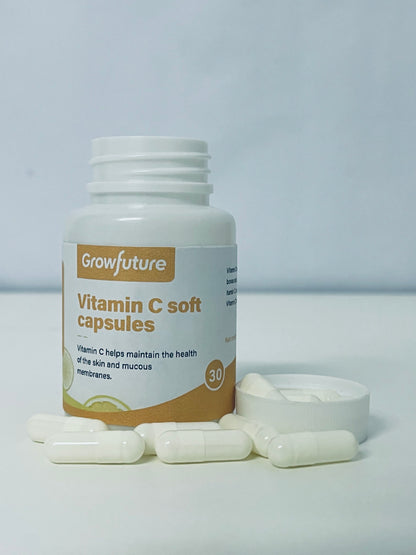 Growfuture Vitamin C Soft Capsules (30-Count): Formulated to Support Skin and Mucous Membrane Health