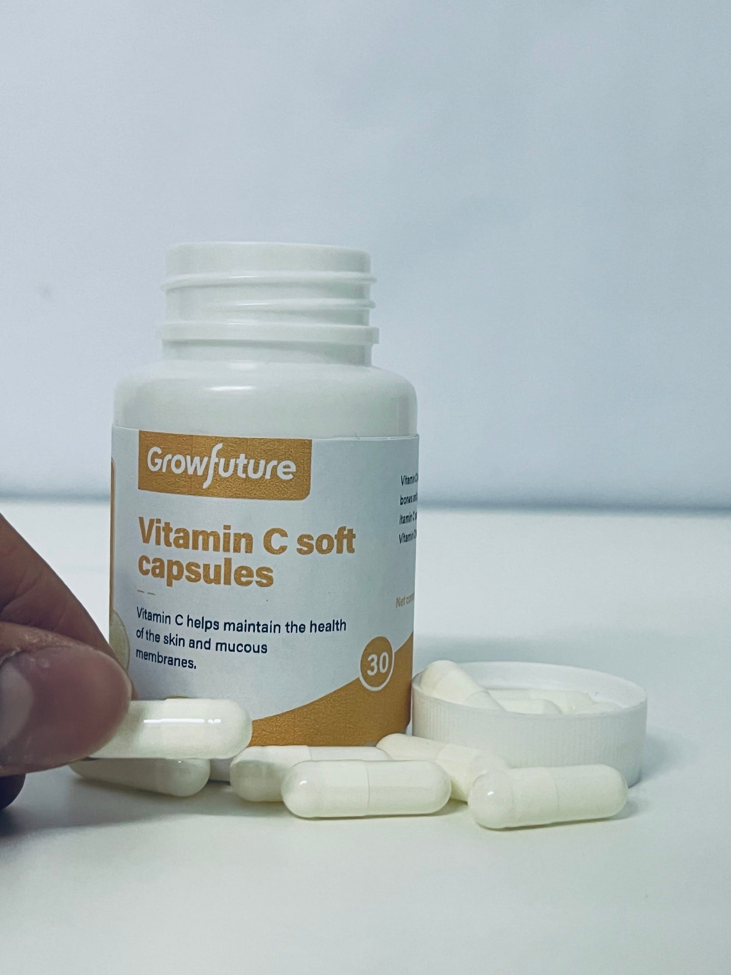Growfuture Vitamin C Soft Capsules (30-Count): Formulated to Support Skin and Mucous Membrane Health