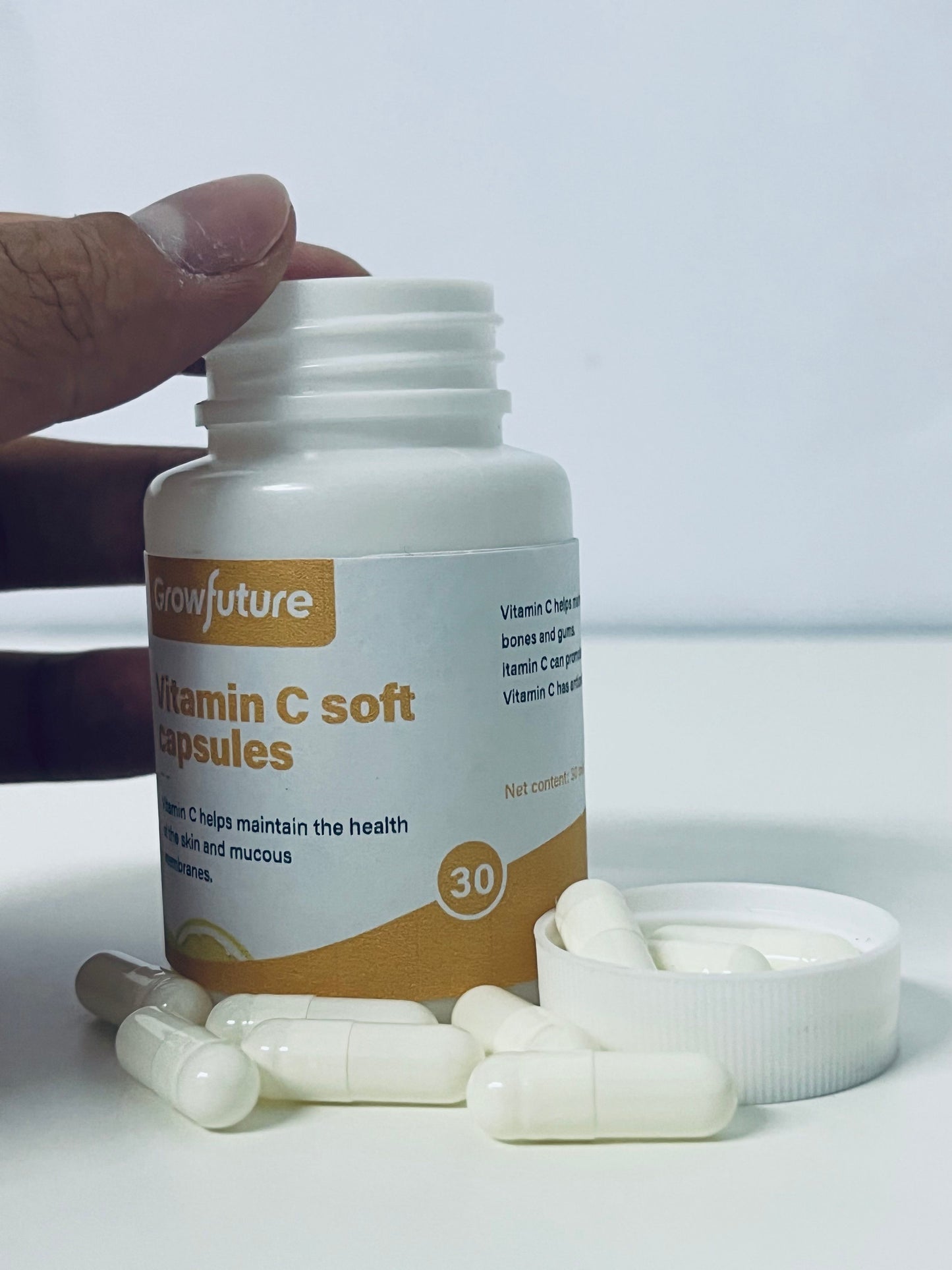 Growfuture Vitamin C Soft Capsules (30-Count): Formulated to Support Skin and Mucous Membrane Health