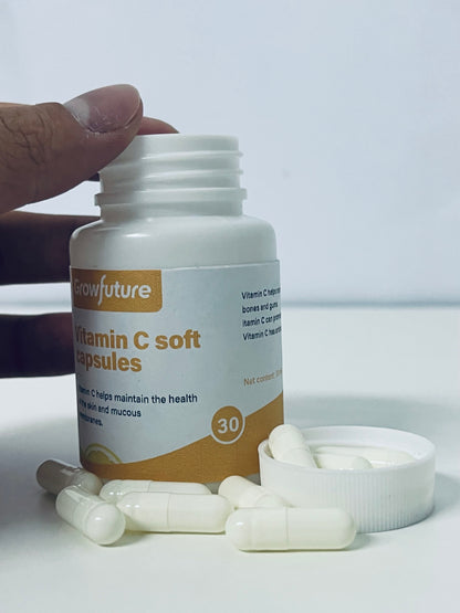 Growfuture Vitamin C Soft Capsules (30-Count): Formulated to Support Skin and Mucous Membrane Health