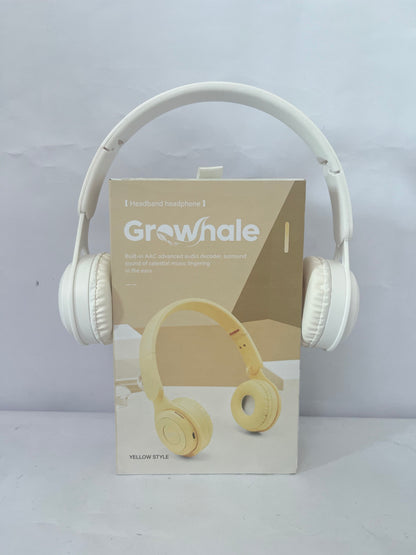 Growhale Ear phones Upgraded Hybrid Noise Cancelling Bluetooth Headphones Over Ear with Mic Soft-Earpads HiFi Stereo Foldable Lightweight Headset Deep Bass for Home Office Cellphone PC White