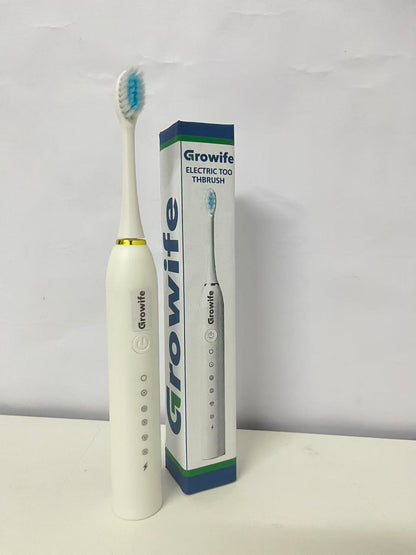 Growife Electrical Toothbrush - White with Gold Accent, Multi-Mode Electric Toothbrush with Soft Bristles for Deep Cleaning & Gum Care, Portable Oral Care Tool for Home/Travel