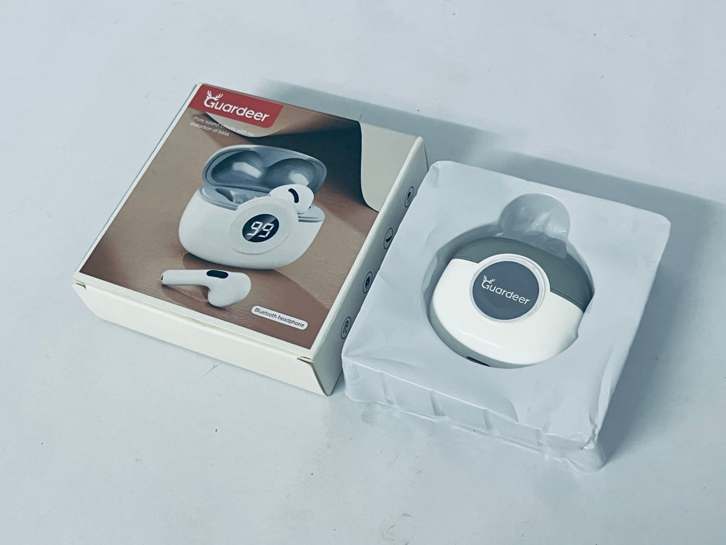 Guardeer Wireless Earbuds, Bluetooth V5.3 with Long Playtime, IPX5 Waterproof Dustproof  Earphone Touch Control Earphone for Fitness Sport Work Travel Gaming  (White, Mini)