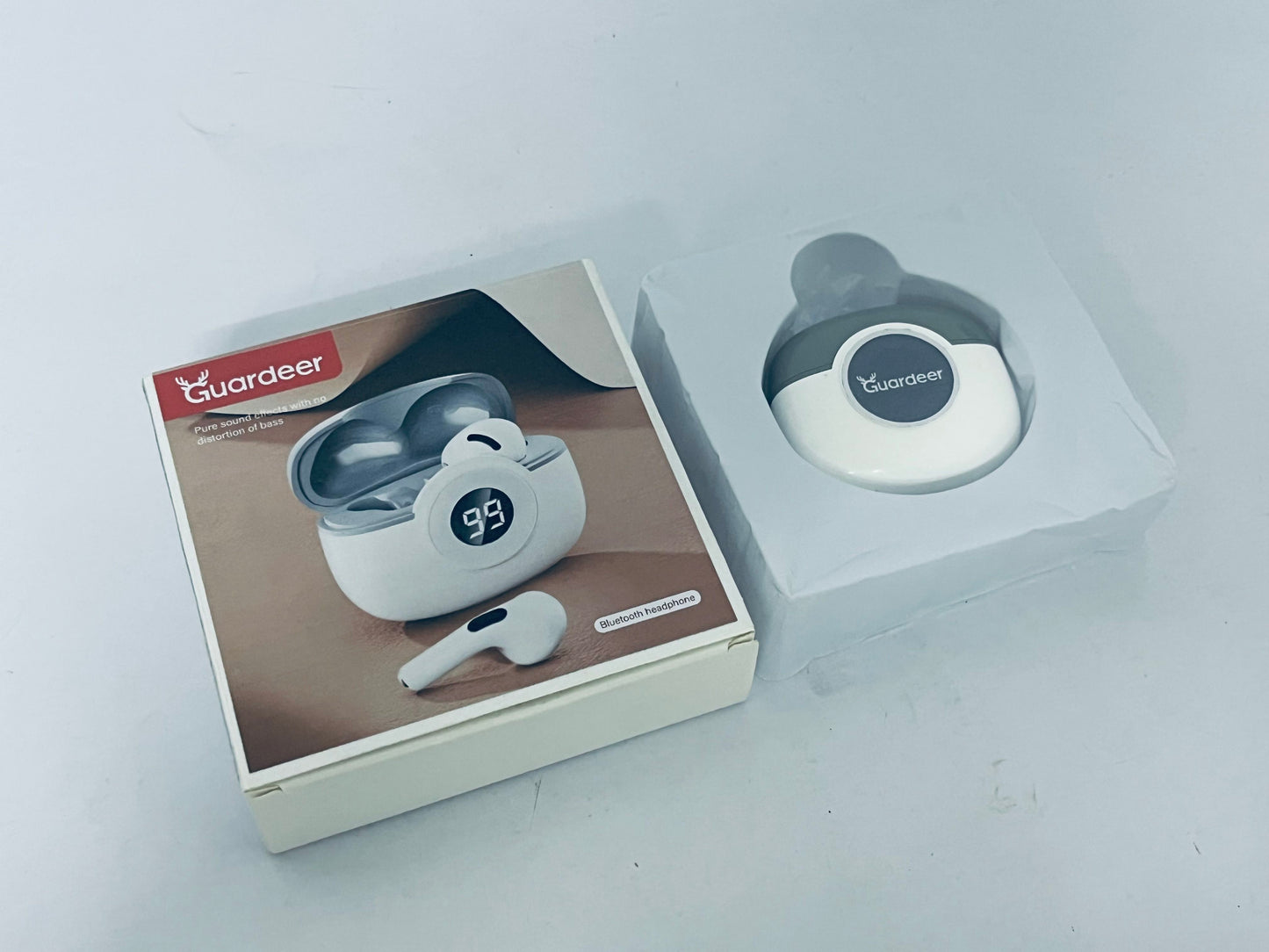 Guardeer Wireless Earbuds, Bluetooth V5.3 with Long Playtime, IPX5 Waterproof Dustproof  Earphone Touch Control Earphone for Fitness Sport Work Travel Gaming  (White, Mini)