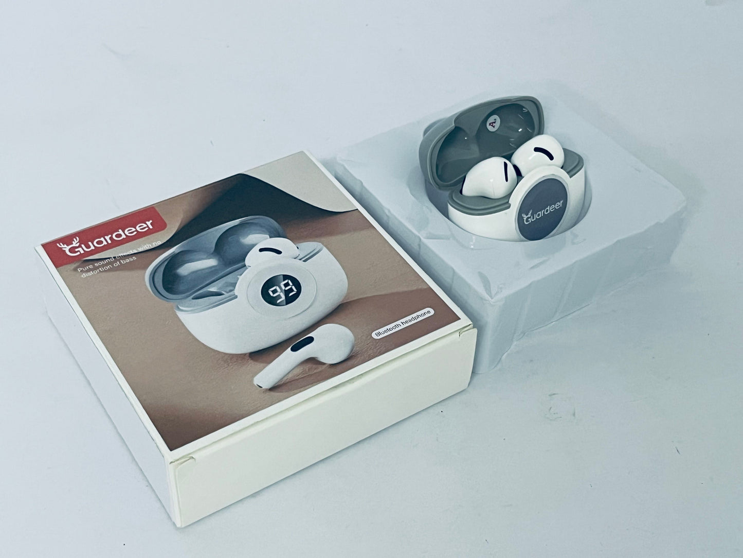 Guardeer Wireless Earbuds, Bluetooth V5.3 with Long Playtime, IPX5 Waterproof Dustproof  Earphone Touch Control Earphone for Fitness Sport Work Travel Gaming  (White, Mini)