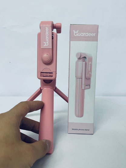 Guardeer   67‘’ Selfie Stick Tripod, Phone Tripod with Wireless Remote Control, Portable Selfie Stick for Photograph, Live Streaming, Video Recording, Compatible with All Cell Phones, Pink