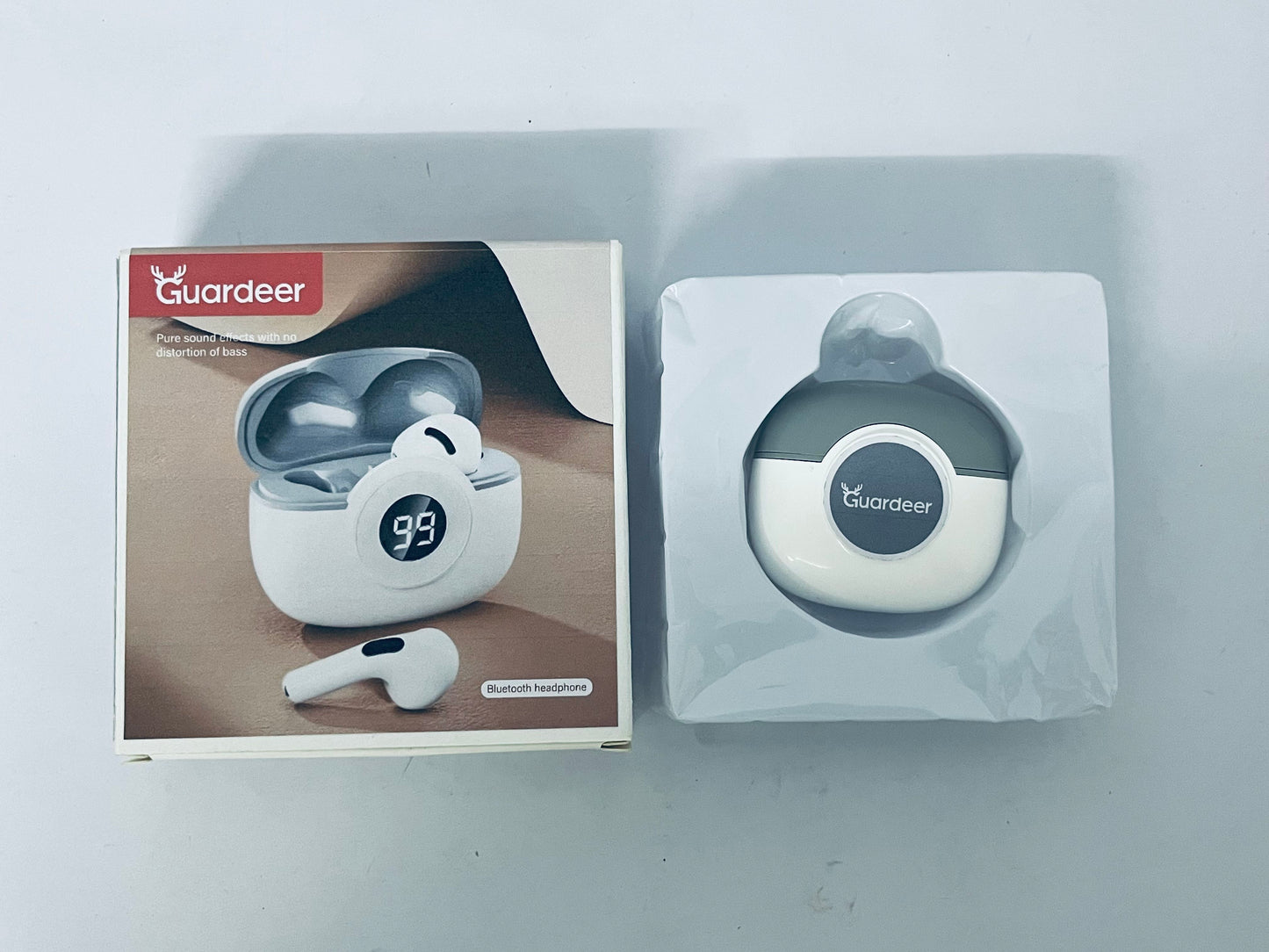 Guardeer Wireless Earbuds, Bluetooth V5.3 with Long Playtime, IPX5 Waterproof Dustproof  Earphone Touch Control Earphone for Fitness Sport Work Travel Gaming  (White, Mini)