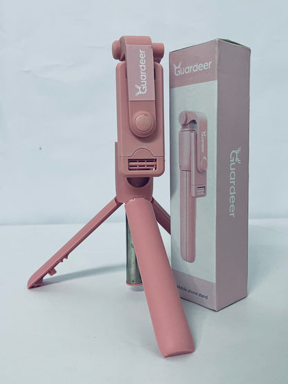 Guardeer   67‘’ Selfie Stick Tripod, Phone Tripod with Wireless Remote Control, Portable Selfie Stick for Photograph, Live Streaming, Video Recording, Compatible with All Cell Phones, Pink