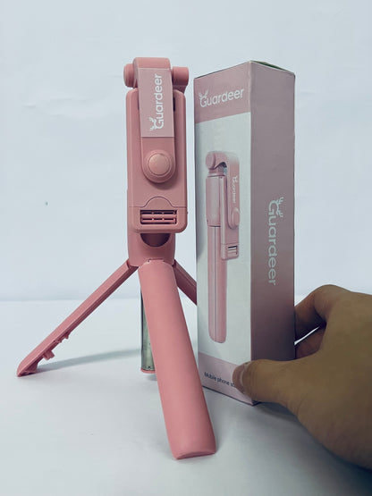 Guardeer   67‘’ Selfie Stick Tripod, Phone Tripod with Wireless Remote Control, Portable Selfie Stick for Photograph, Live Streaming, Video Recording, Compatible with All Cell Phones, Pink