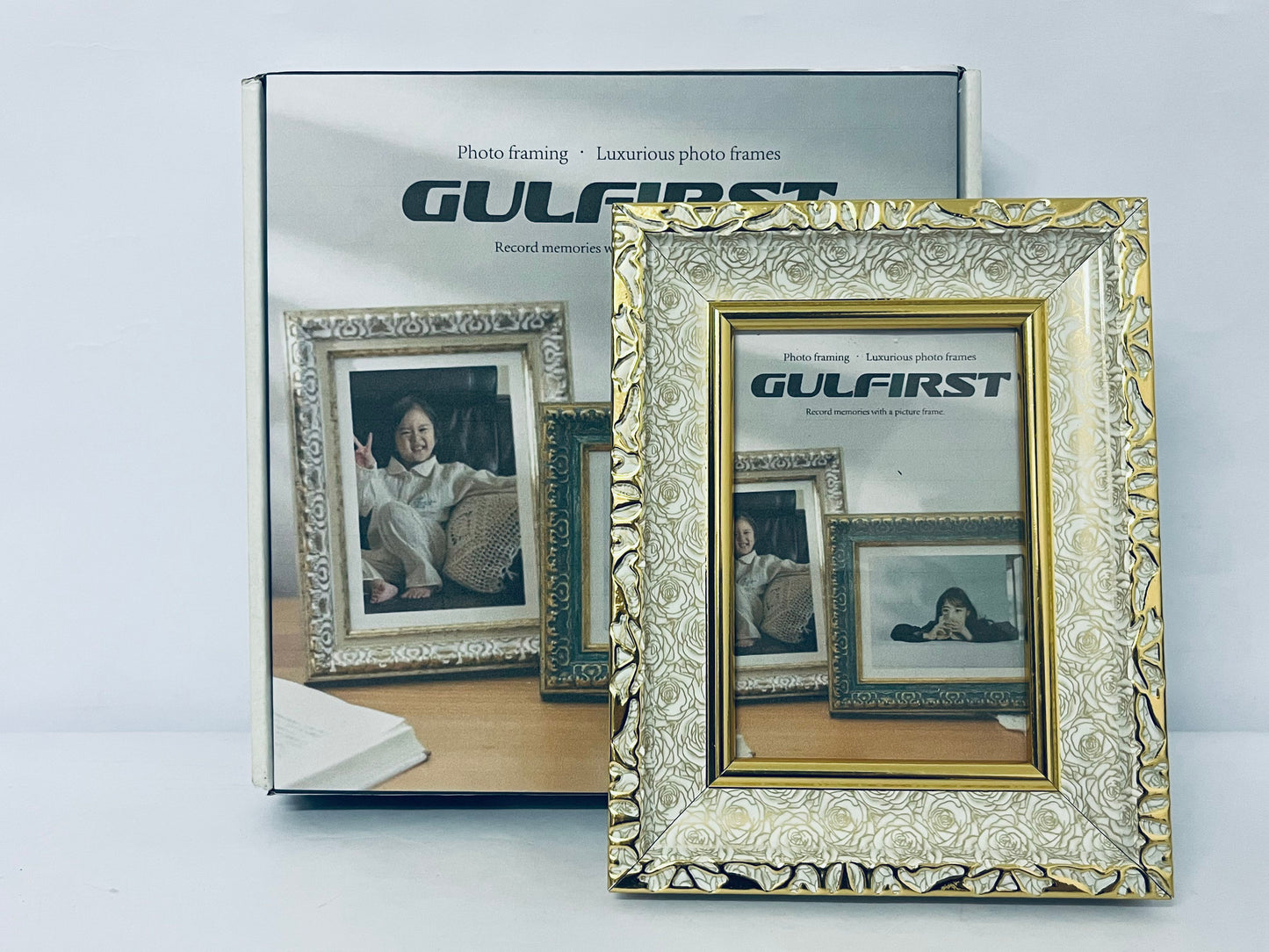 GULFIRST Picture frames Ornate Design Golden patterned border - Wall Hanging or Tabletop Great for Pictures/Diplomas/Prints