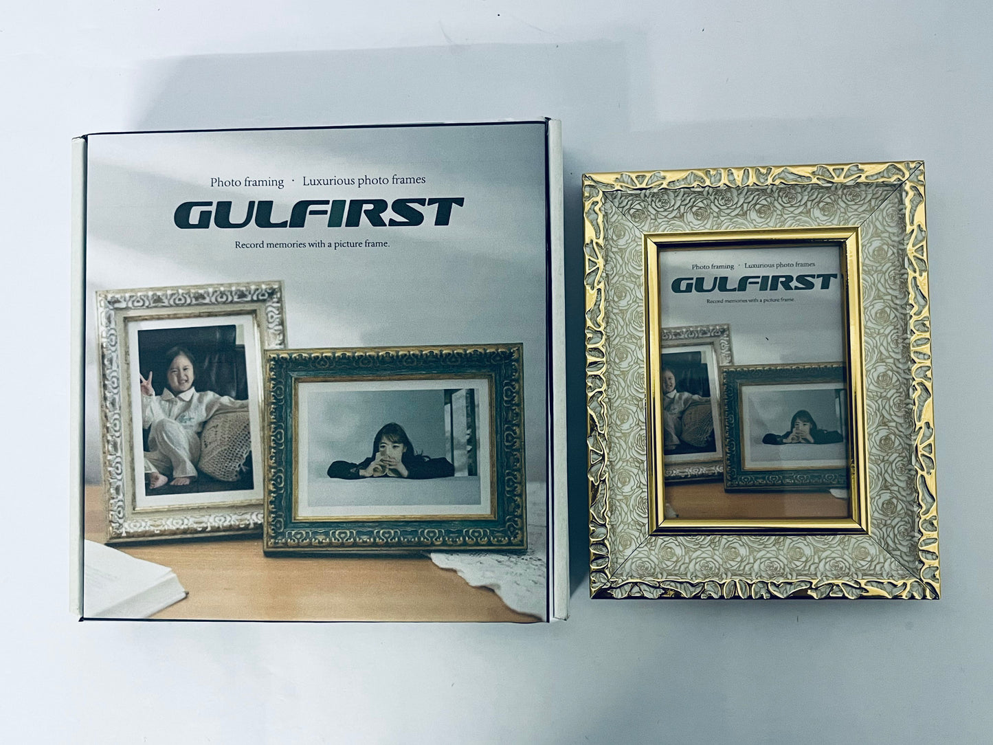 GULFIRST Picture frames Ornate Design Golden patterned border - Wall Hanging or Tabletop Great for Pictures/Diplomas/Prints