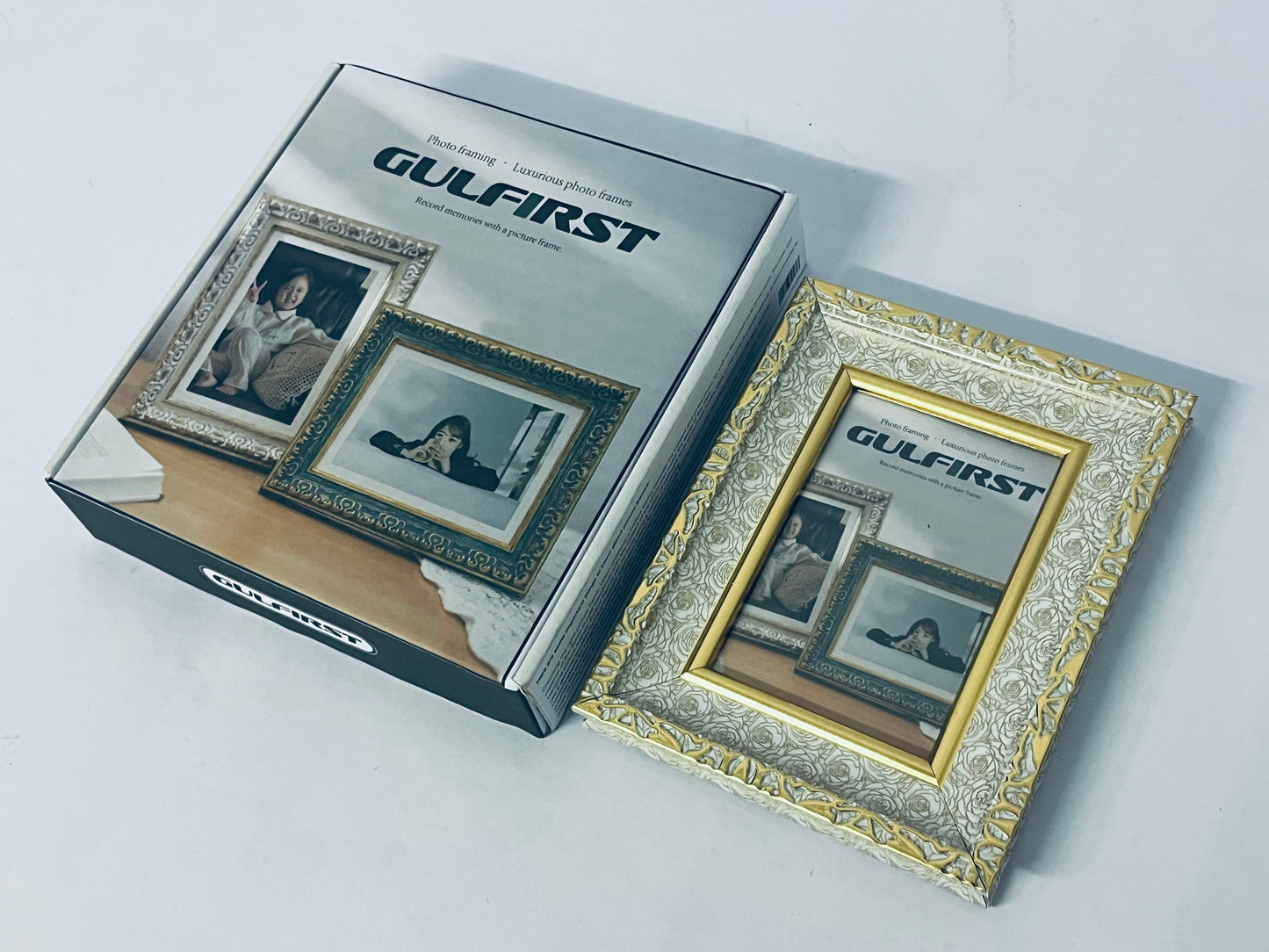GULFIRST Picture frames Ornate Design Golden patterned border - Wall Hanging or Tabletop Great for Pictures/Diplomas/Prints