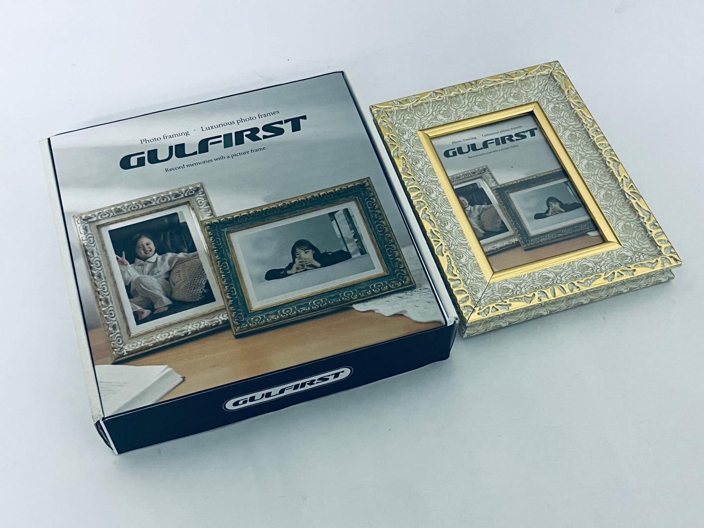 GULFIRST Picture frames Ornate Design Golden patterned border - Wall Hanging or Tabletop Great for Pictures/Diplomas/Prints