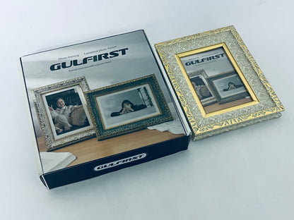 GULFIRST Picture frames Ornate Design Golden patterned border - Wall Hanging or Tabletop Great for Pictures/Diplomas/Prints