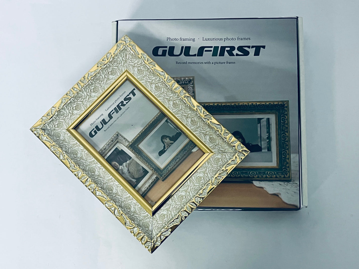 GULFIRST Picture frames Ornate Design Golden patterned border - Wall Hanging or Tabletop Great for Pictures/Diplomas/Prints