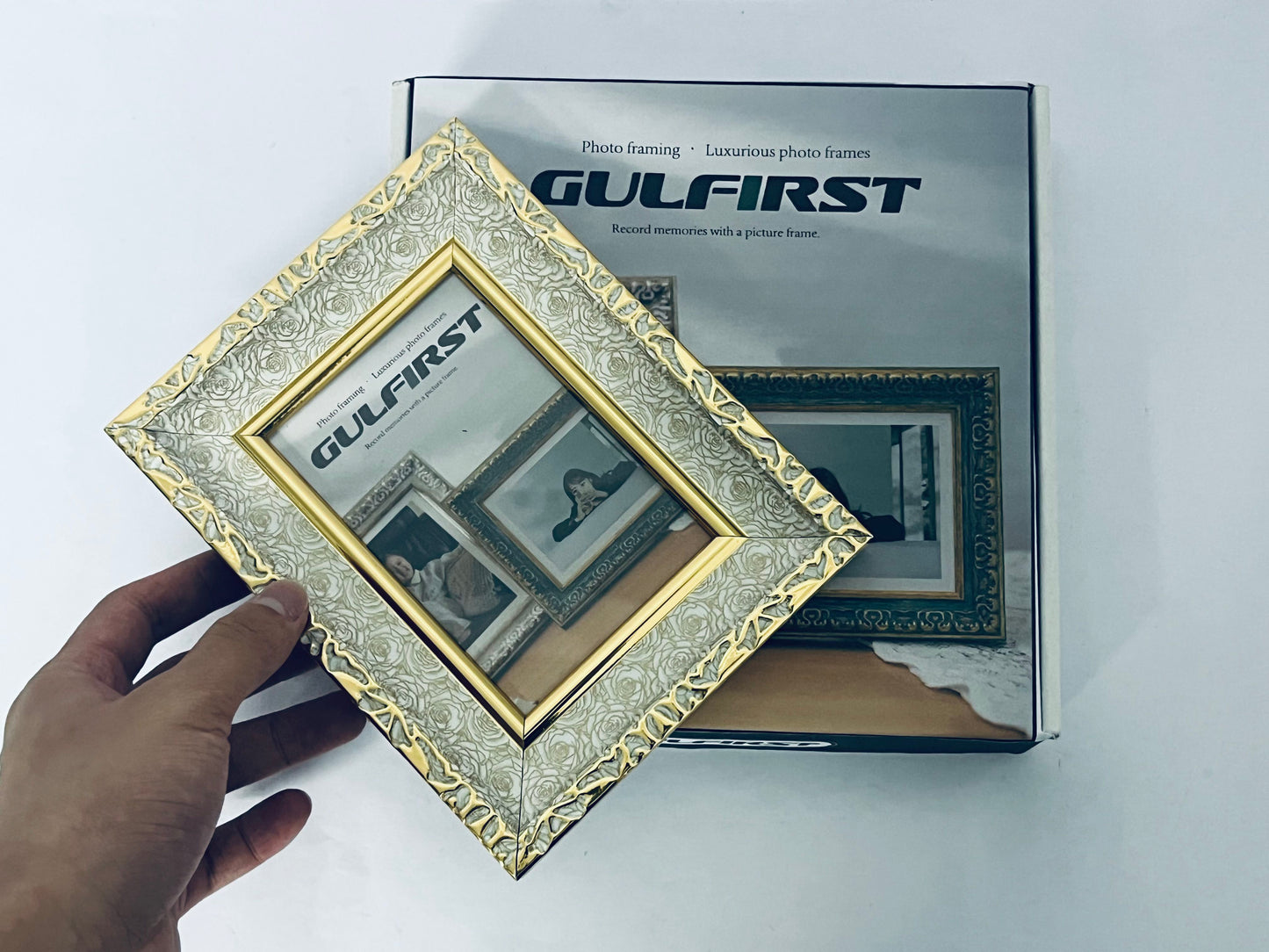 GULFIRST Picture frames Ornate Design Golden patterned border - Wall Hanging or Tabletop Great for Pictures/Diplomas/Prints