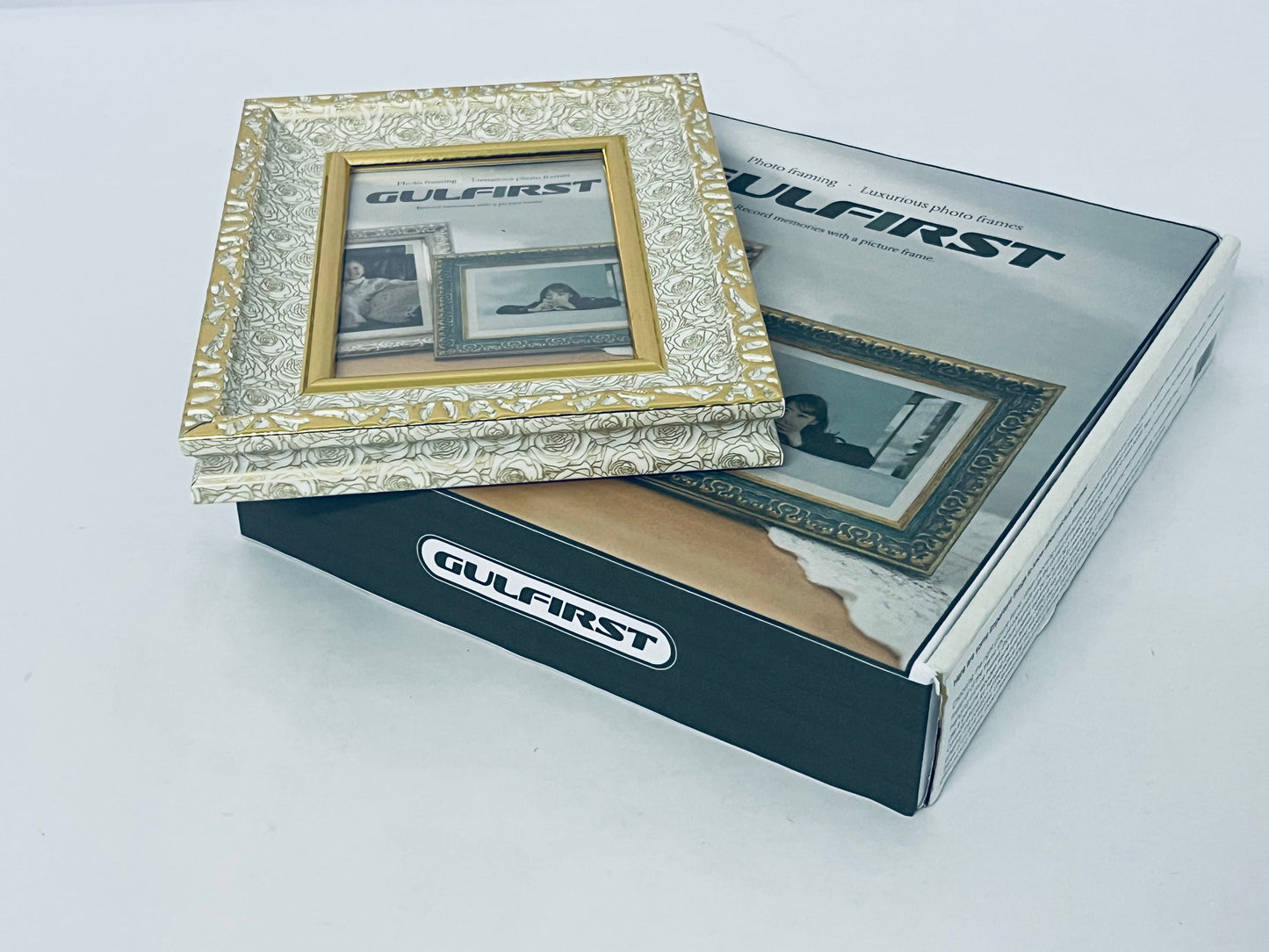 GULFIRST Picture frames Ornate Design Golden patterned border - Wall Hanging or Tabletop Great for Pictures/Diplomas/Prints