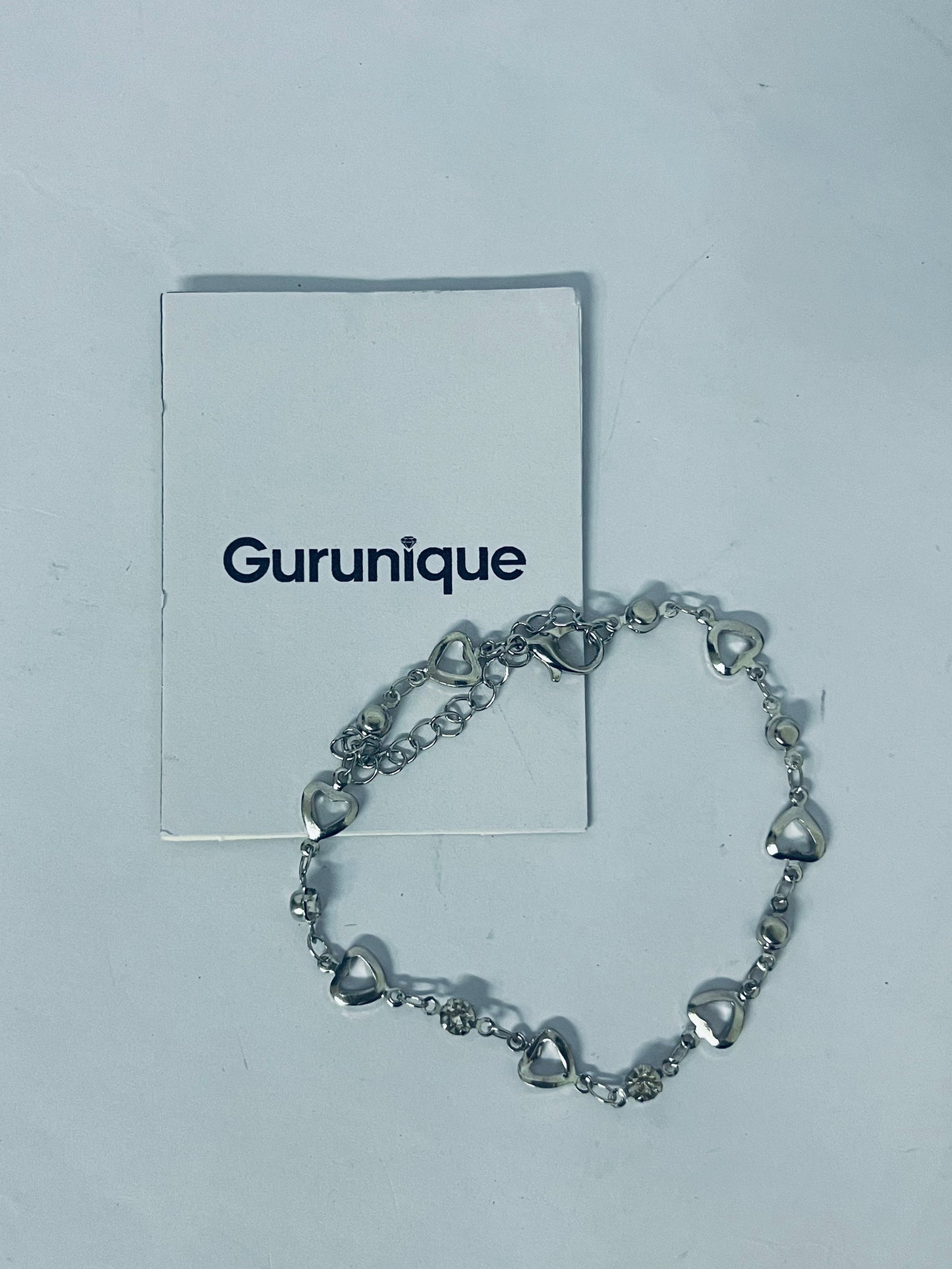 Gurunique Women's 925 Sterling Silver Heart Bracelet
