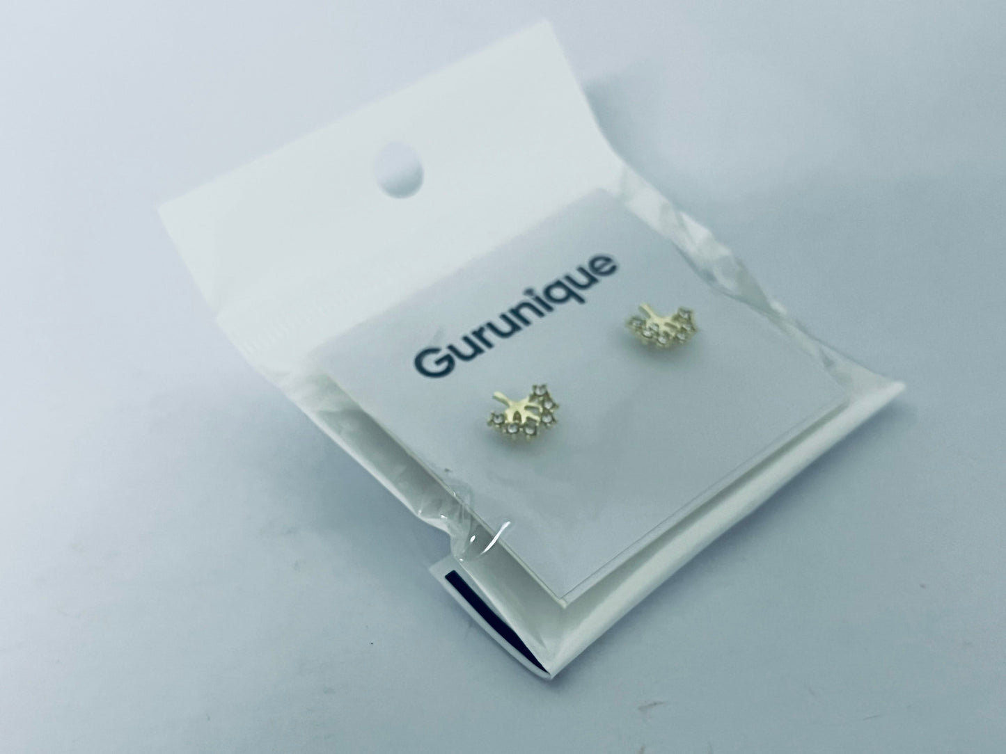Gurunique Gold Stud Earrings Set for Women , Fashion  Cubic Zirconia Tree Earrings Packs Piercings, Hypoallergenic Stud Hoops Earrings for Gift