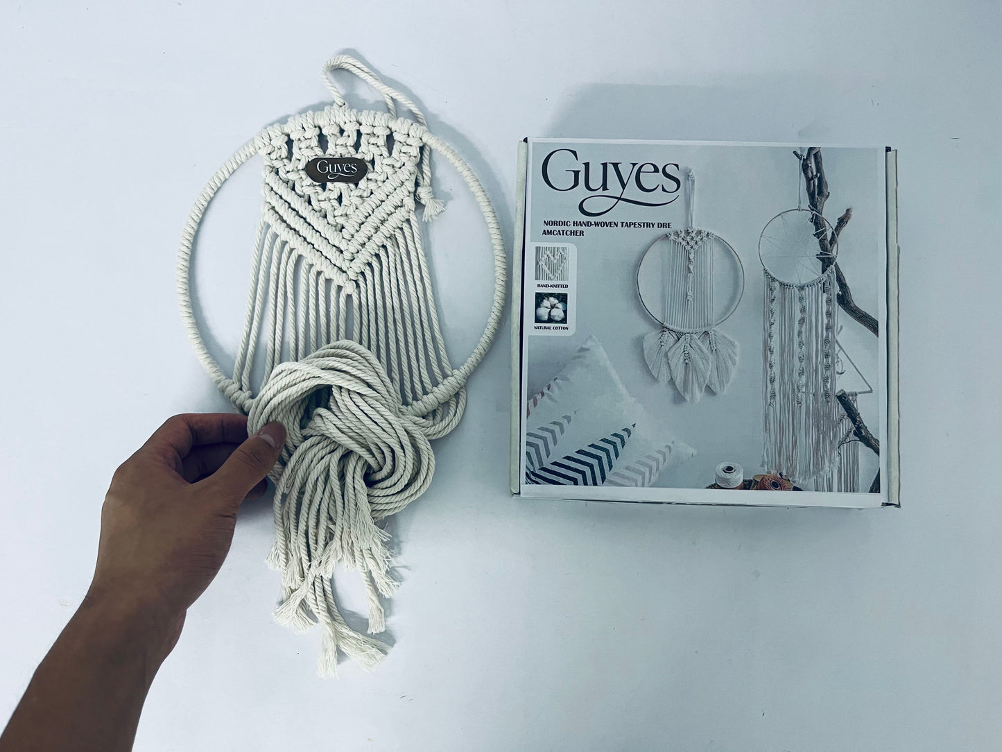 Guyes Large Dream Catcher Macrame Boho Wall Hanging Decor Woven Feather Tassels Dreamcatcher Decoration for Teen Girl Room Nursery Bedroom Dorm Chic Gift, 36" L x 13" W