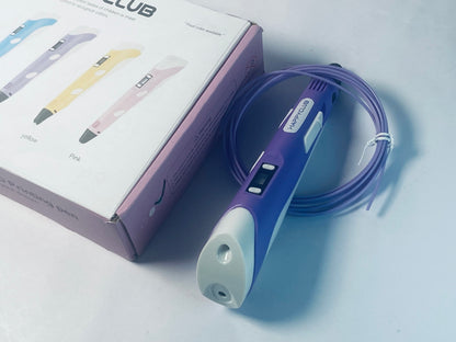 HAPPYCLUB 3D Printing Pen with Display - Includes 3D Pen, 4 Starter Colors of PLA Filament, Stencil Book + Project Guide, and Charger