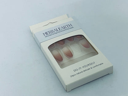 HERBALEARTH False nails Handmade Press on Nails Medium,Peach Pink Cat Eye Coffin Nails, Removable Acrylic Spring Summer Pink Fake Nails With Tools,Sweet Sassy Minimalist Gel Effect Glue on Nails for Women Girls(M)