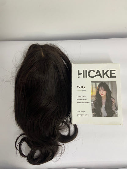 HICAKE Wigs Long Black Straight Hair Wig with Bangs Synthetic High Temperature Fiber Wig for Women