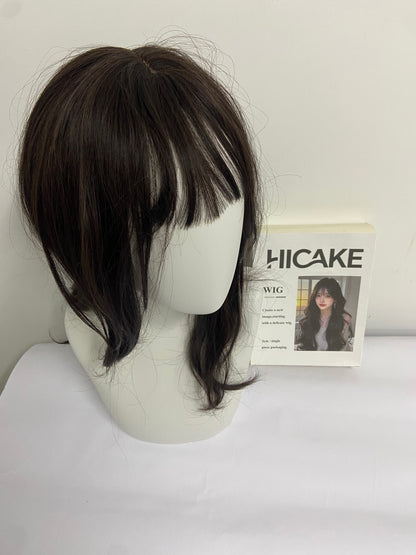 HICAKE Wigs Long Black Straight Hair Wig with Bangs Synthetic High Temperature Fiber Wig for Women
