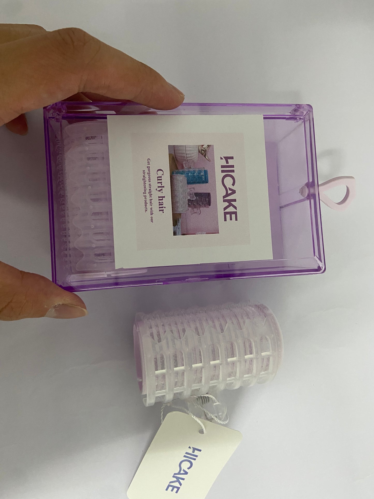 HICAKE Non-electric hair rollers 2pcs/set Purple Hair Curling Clips,Portable Bangs and Hair Curlers, Natural Fluffy Curling Clips for DIY Styling,Styling Tools