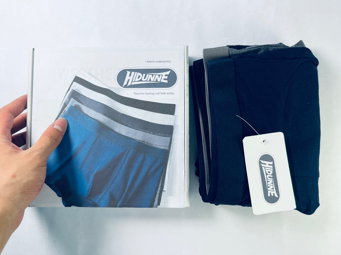 HIDUNNE Men's Ultra Breathable Underwear,No Riding Up Boxer Briefs with ComfortFlexible Waistband,5 Pack