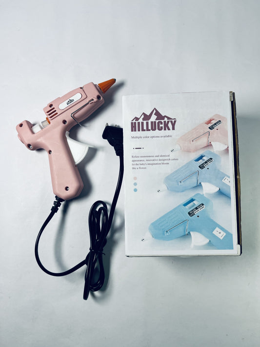 HILLUCKY Rechargeable Pink Glue Gun,For DIY Craft Gift,Safe for Crafting & Projects, Lightweight,Professional Grade Hot Glue,Minimalist Style, 30S Heating Fast,Compact Size, USB-C Rechargeable