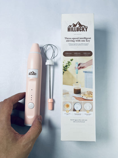HILLUCKY Rechargeable Handheld Electric Egg beasters,Cordless Electric Beater Whisk for Egg,Strong Three Speed Adjustable.
