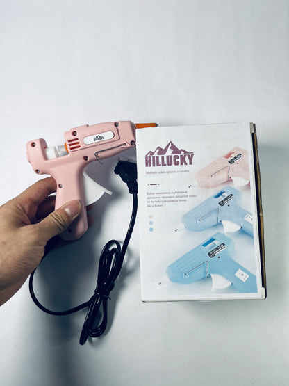 HILLUCKY Rechargeable Pink Glue Gun,For DIY Craft Gift,Safe for Crafting & Projects, Lightweight,Professional Grade Hot Glue,Minimalist Style, 30S Heating Fast,Compact Size, USB-C Rechargeable
