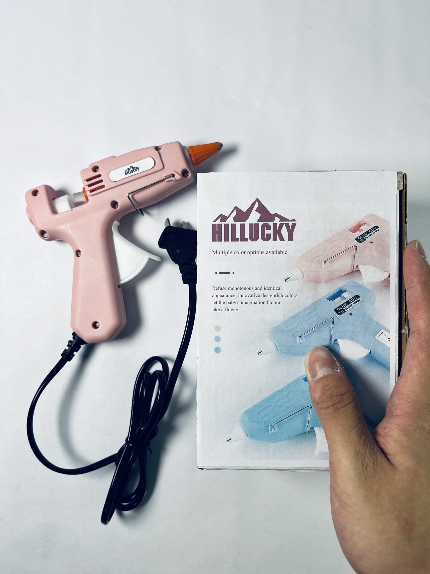 HILLUCKY Rechargeable Pink Glue Gun,For DIY Craft Gift,Safe for Crafting & Projects, Lightweight,Professional Grade Hot Glue,Minimalist Style, 30S Heating Fast,Compact Size, USB-C Rechargeable