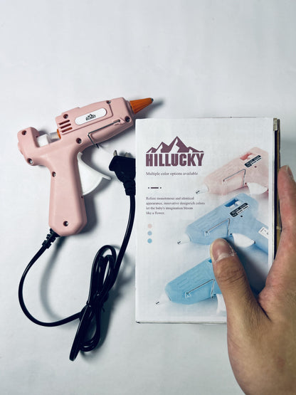HILLUCKY Rechargeable Pink Glue Gun,For DIY Craft Gift,Safe for Crafting & Projects, Lightweight,Professional Grade Hot Glue,Minimalist Style, 30S Heating Fast,Compact Size, USB-C Rechargeable